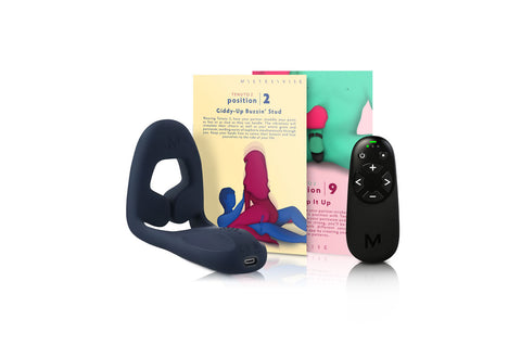 Everything you need for a not-so-quiet night in: the revolutionary wearable vibrator for men, Tenuto 2, with the beautiful Playcards and Remote.