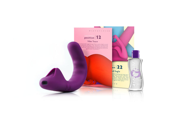 Everything you need for a not-so-quiet night in: the revolutionary adaptable vibrators: Crescendo 2, the beautiful Playcards and luxurious lube.